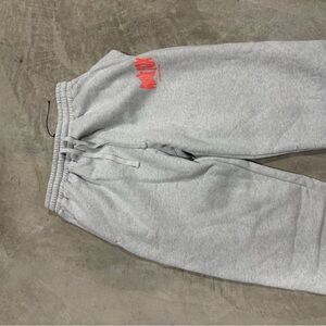 White Fox Boutique Gray Sweatpants with Coral Logo